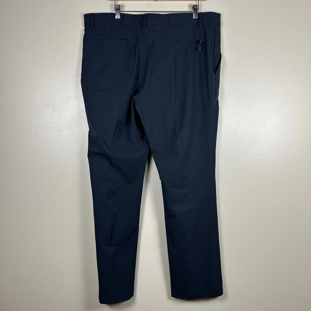Stylus Men's 38 Tapered Pant Moonless Night Navy Blue Stretch Textured NEW